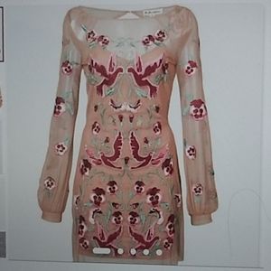 For Love and Lemons dove embroidery mini dress S